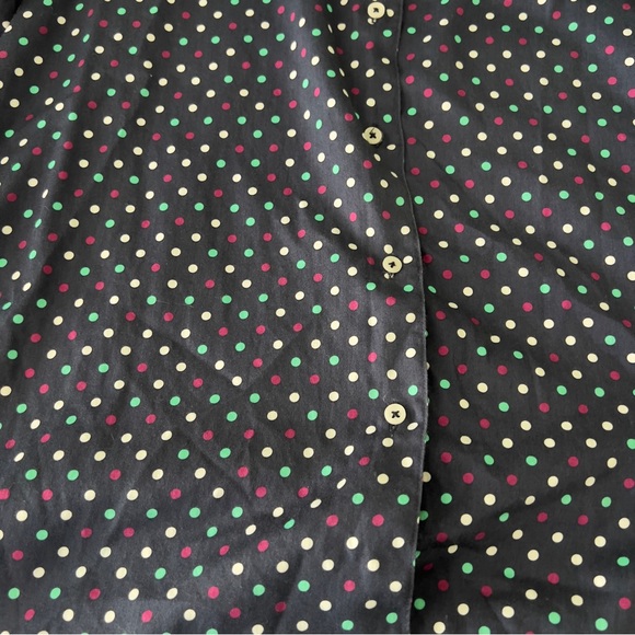Foxcroft Multicolor Polka Dot Button Down Shirt 14 Shaped Navy - Picture 6 of 10